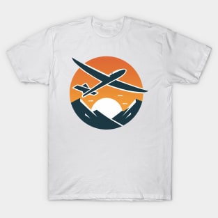 Glider Sailplane Biplane aerial floating soaring T-Shirt